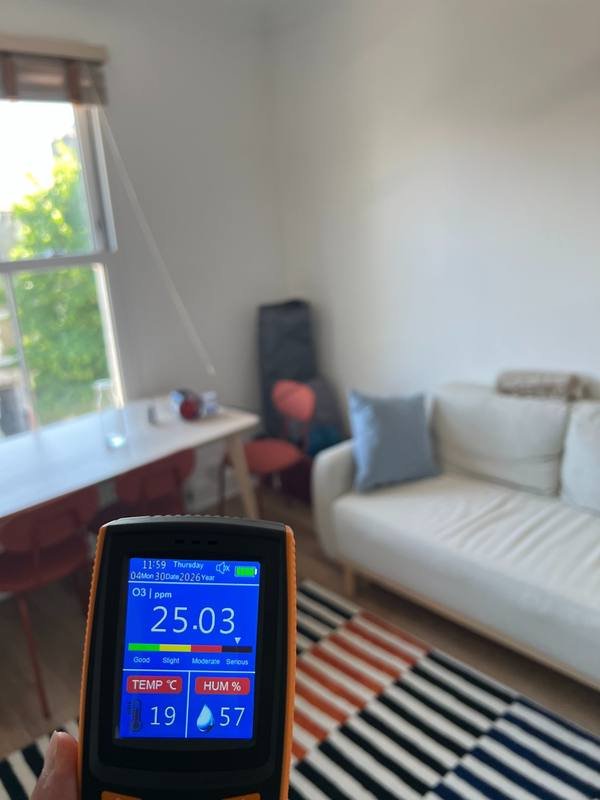 Ozone treatment in living room