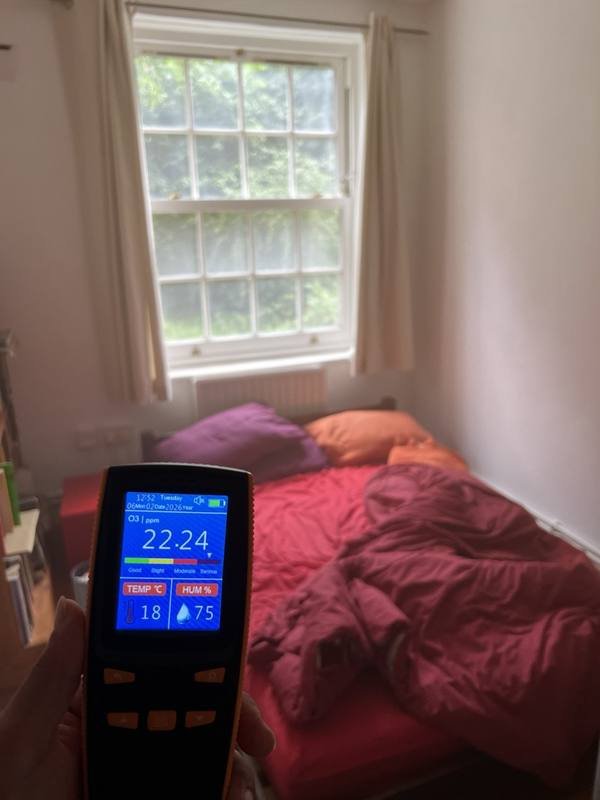 Ozone measurement in bedroom